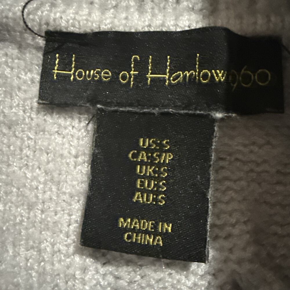 House of Harlow 1960 Gray Cable Knit Soft Turtleneck Sweater Vest - Size Small - Picture 4 of 11